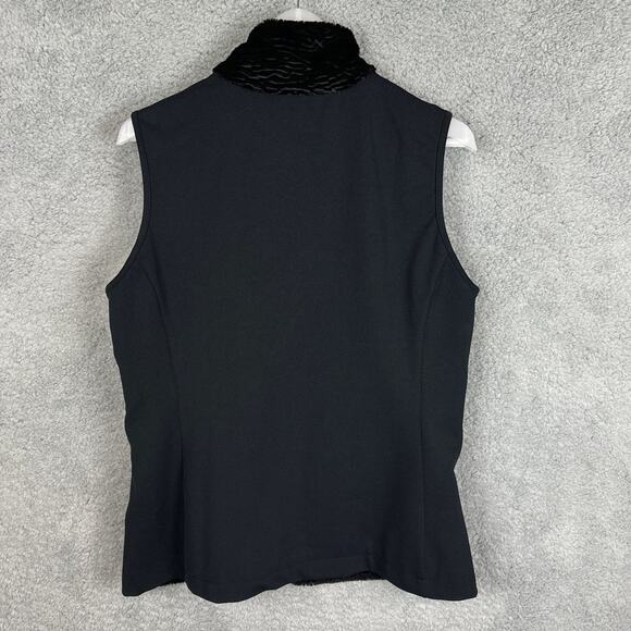 Tail Women’s Golf Vest Velvet Burnout Black Mock Neck Stretch Full Zip Size M - Picture 2 of 8